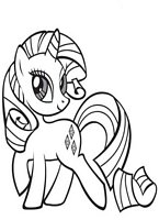 kolorowanki my little pony - uroczy jednorożec Rarity, obrazek dla dziewczynek nr 9